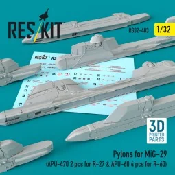 Pylons for MiG-29 (APU-470 2 pcs for R-27 & APU-60 4 pcs for R-60) ...