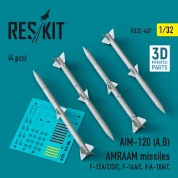 AIM-120 (A, B) AMRAAM missiles (4 pcs) (F-15A/C/D/E, F-16A/C, F/A-1...