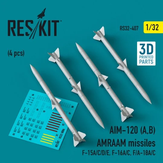 AIM-120 (A,B) AMRAAM missiles (4 pcs) (F-15A/C/D/E, F-16A/C, F/A-18...