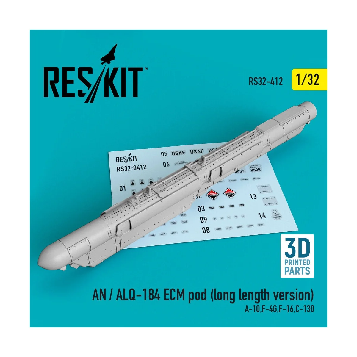 AN / ALQ-184 ECM pod (long length version) (A-10, F-4G, F-16, C-130... AN / ALQ-184 ECM pod (long length version) (A-10, F-4G, F-16, C-130...