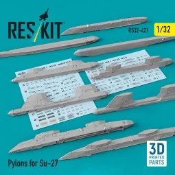 Pylons for Su-27 (3D Printed) 1/32 - ResKit Models RS32-0421