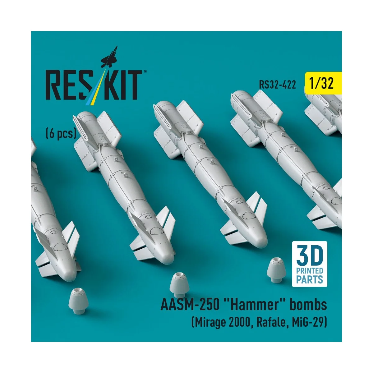 AASM-250 Hammer bombs (6 pcs) (Mirage 2000, Rafale, MiG-29) (3D Pri... AASM-250 Hammer bombs (6 pcs) (Mirage 2000, Rafale, MiG-29) (3D Pri...