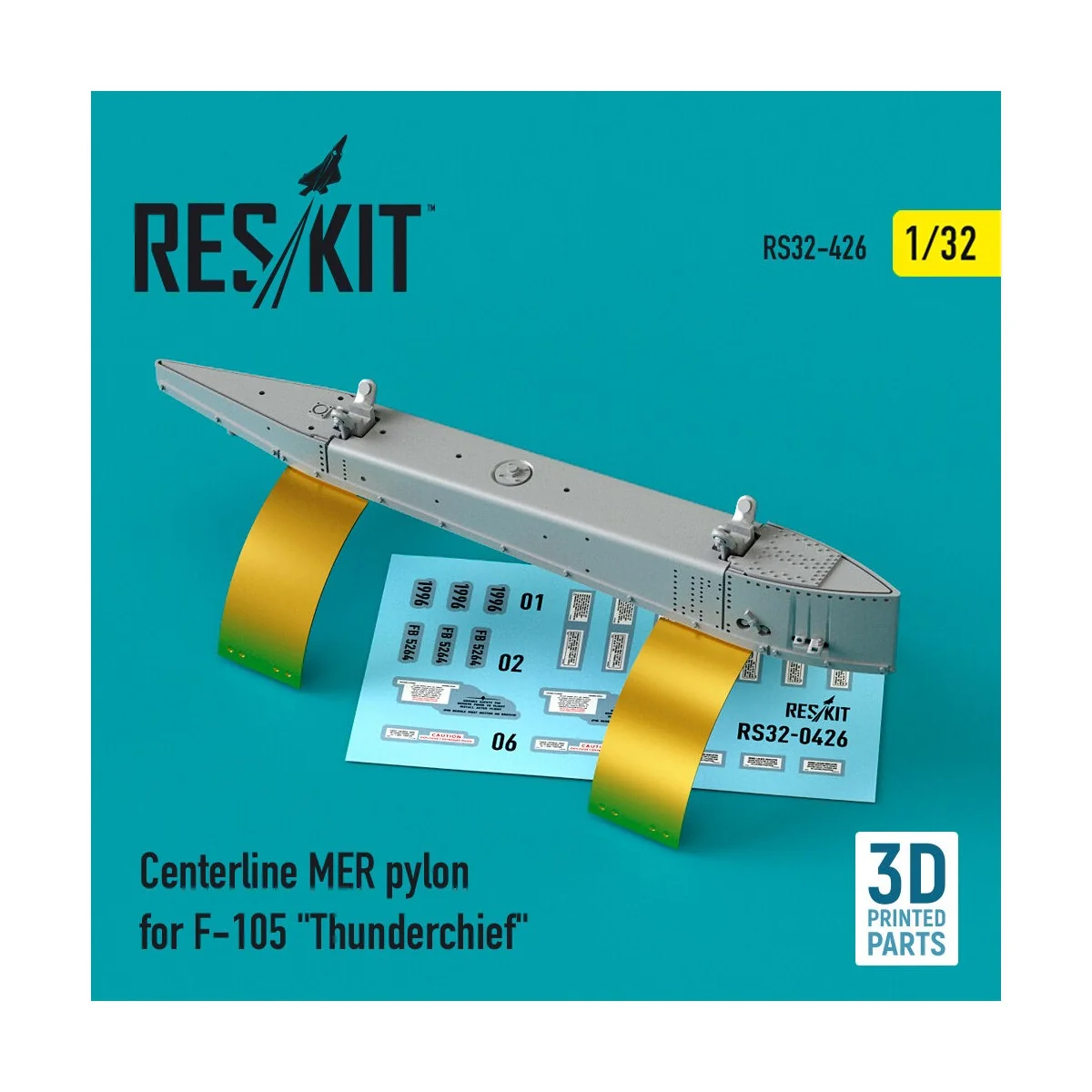 Centerline MER pylon for F-105 Thunderchief (3D Printed), 1/32 - Re... Centerline MER pylon for F-105 Thunderchief (3D Printed), 1/32 - Re...