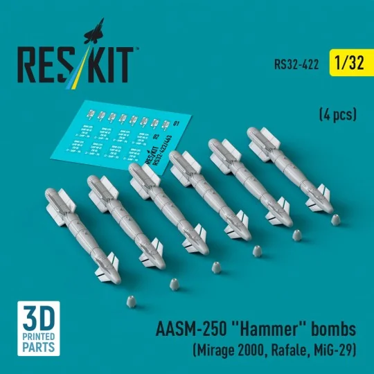 AASM-250 Hammer bombs (6 pcs) (Mirage 2000, Rafale, MiG-29) (3D Pri... AASM-250 Hammer bombs (6 pcs) (Mirage 2000, Rafale, MiG-29) (3D Pri...