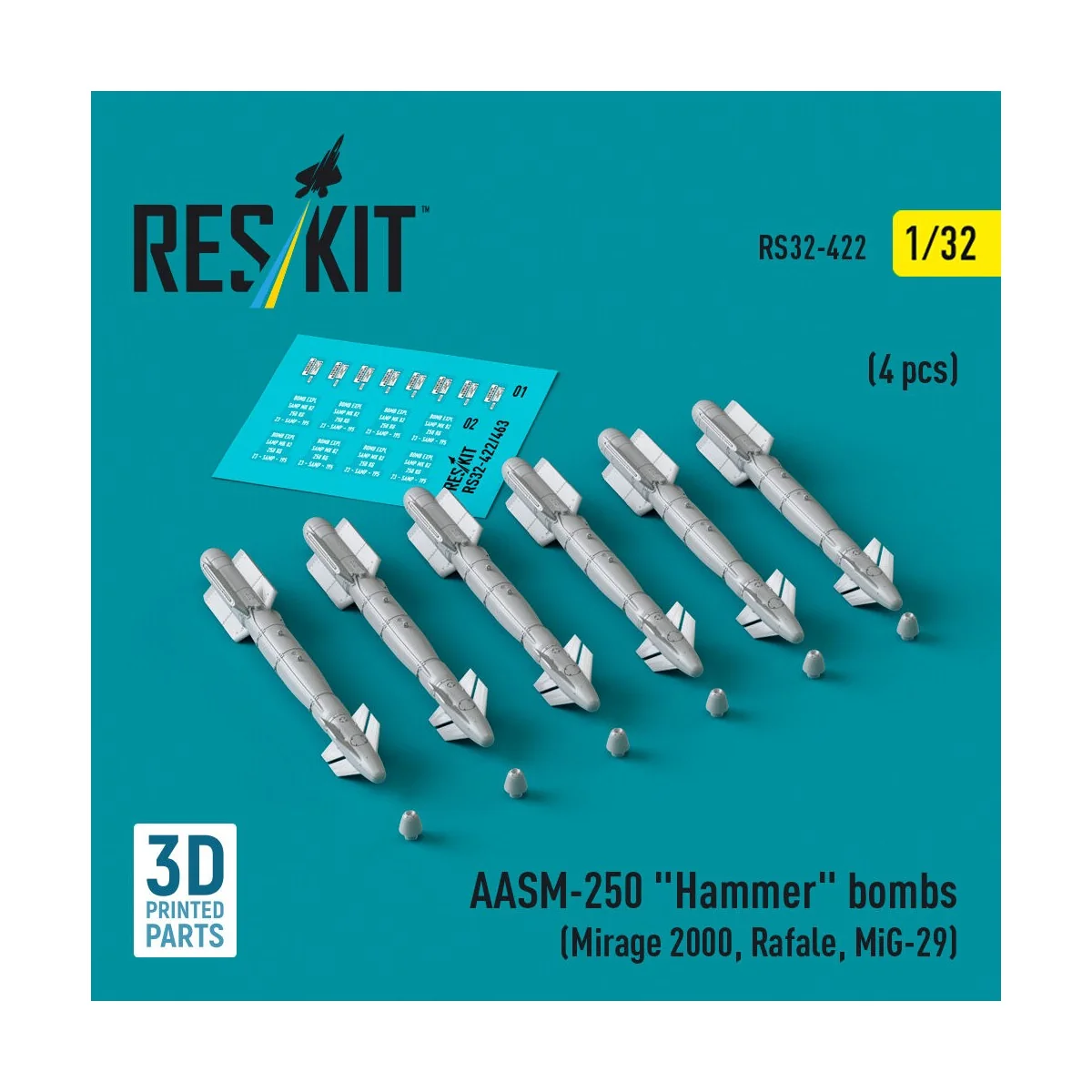 AASM-250 Hammer bombs (6 pcs) (Mirage 2000, Rafale, MiG-29) (3D Pri...