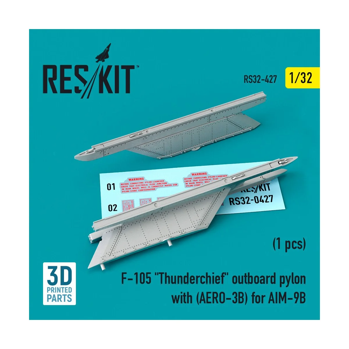 F-105 Thunderchief outboard pylon with (AERO-3B) for AIM-9B (3D Pri... F-105 Thunderchief outboard pylon with (AERO-3B) for AIM-9B (3D Pri...