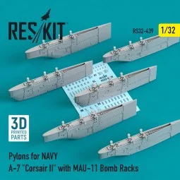Pylons for NAVY A-7 Corsair II with MAU-11 Bomb Racks (3D Printed) ...