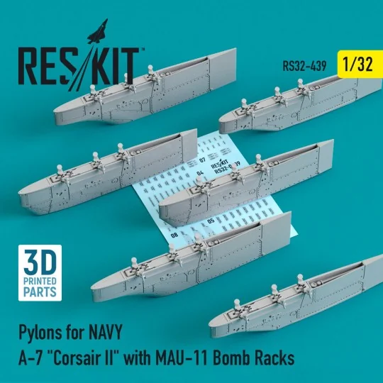 Pylons for NAVY A-7 Corsair II with MAU-11 Bomb Racks (3D Printed) ...