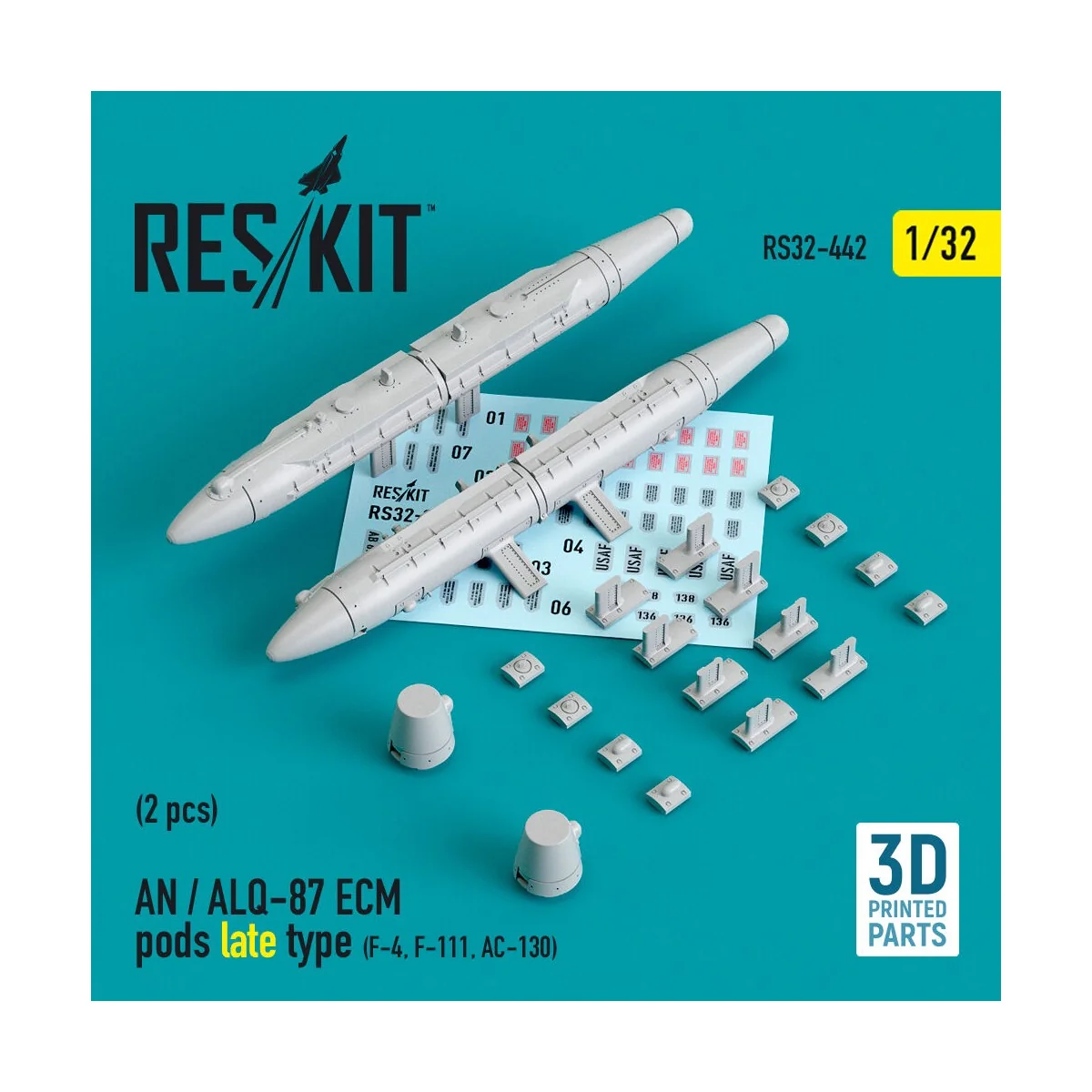 AN / ALQ-87 ECM pods late type (2 pcs) (F-4, F-111, AC-130) (3D Pri... AN / ALQ-87 ECM pods late type (2 pcs) (F-4, F-111, AC-130) (3D Pri...