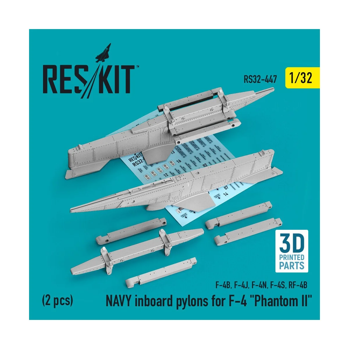 NAVY inboard pylons for F-4 Phantom II (2 pcs) (F-4B, F-4J, F-4N, F...