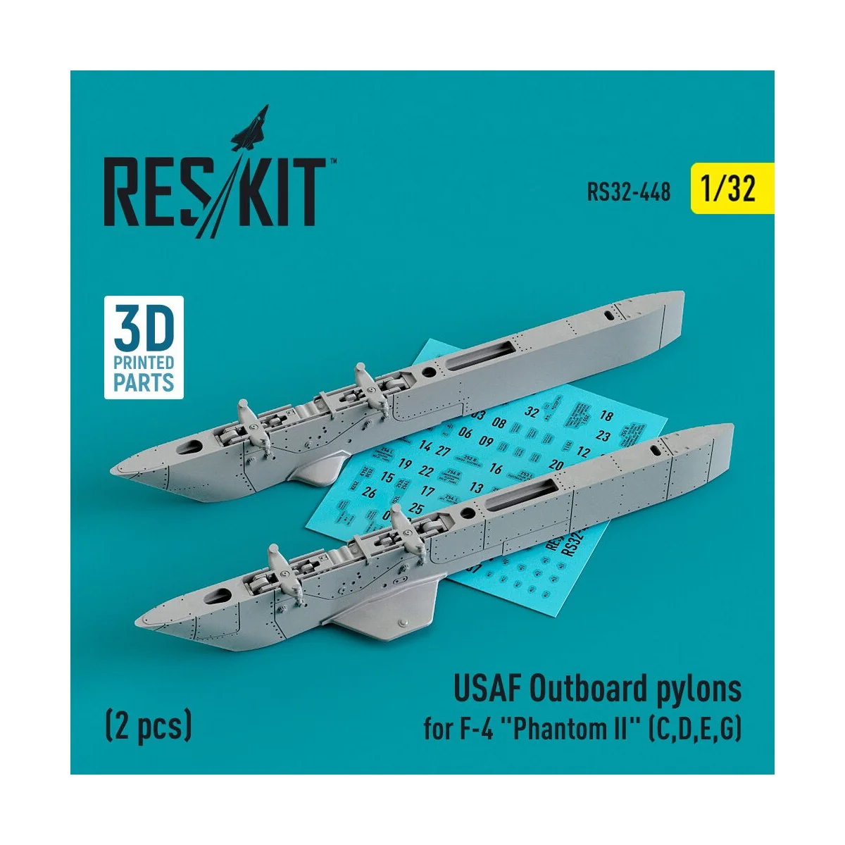 USAF Outboard pylons for F-4 Phantom II (C, D, E, G) (2 pcs) (3D Pr...