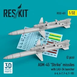 AGM-45 Shrike missiles with LAU-34 launcher (2 pcs) (A-4, A-7, F-4,...