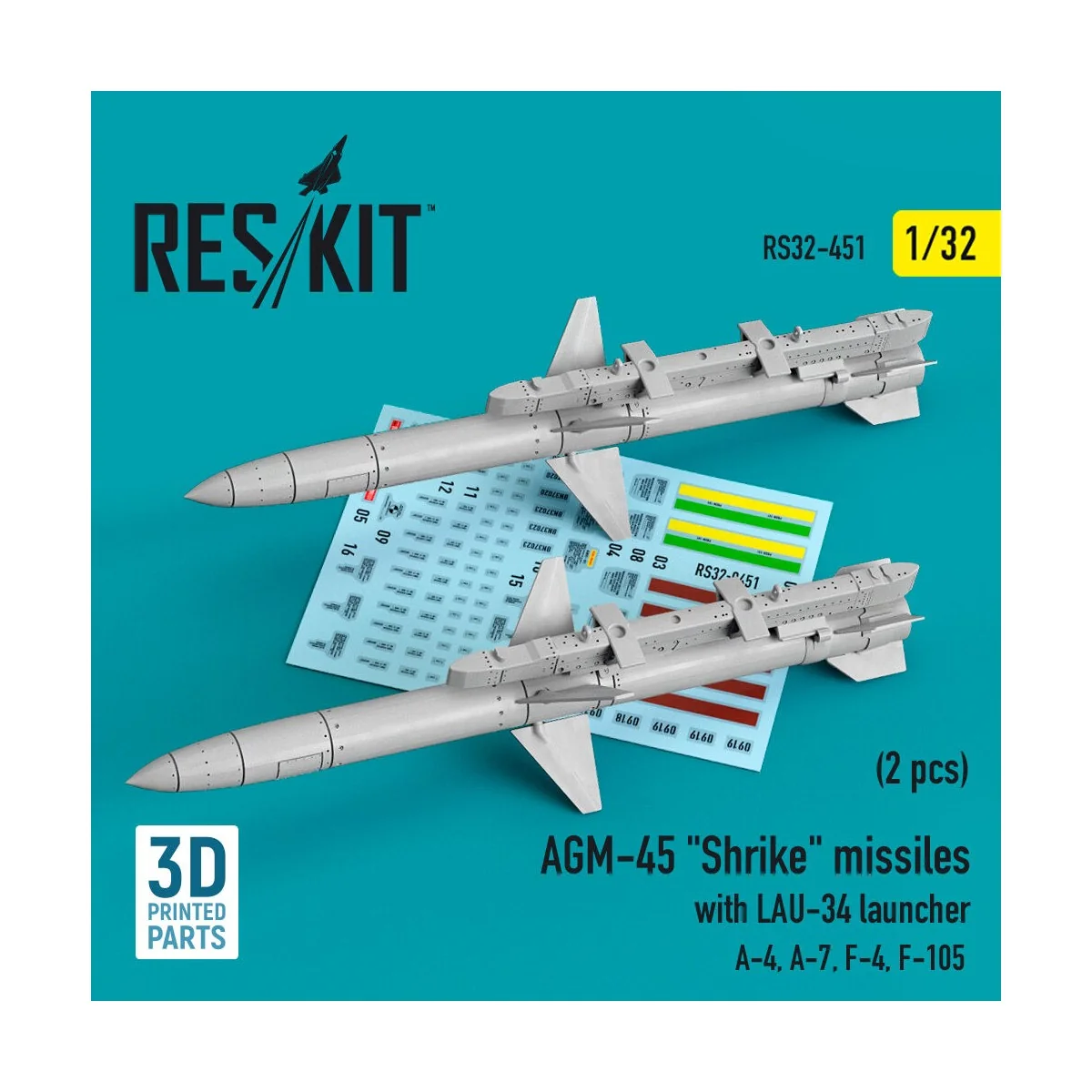 AGM-45 Shrike missiles with LAU-34 launcher (2 pcs) (A-4, A-7, F-4,...