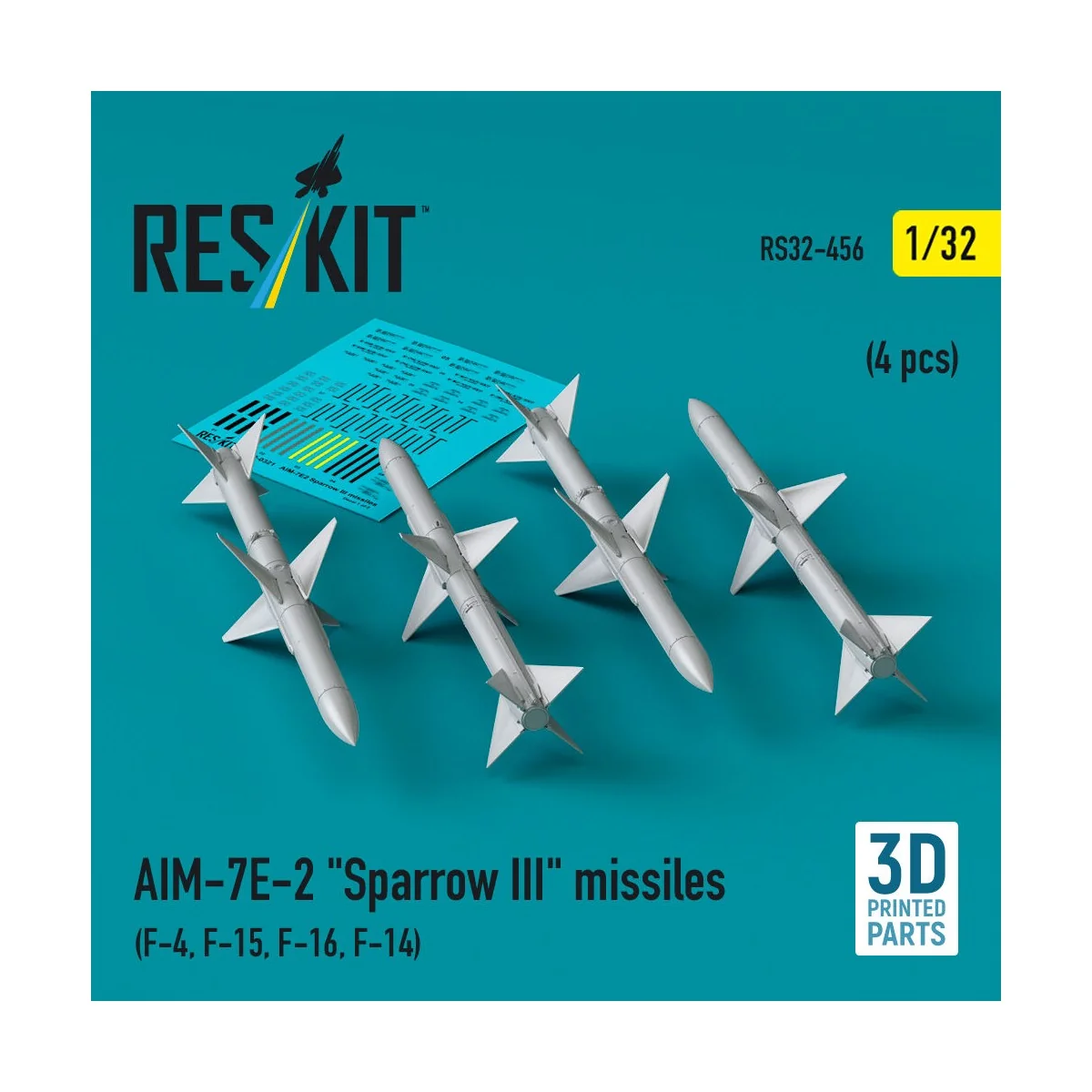 AIM-7E-2 Sparrow III missiles (4 pcs) (F-4, F-15, F-16, F-14) (3D P... AIM-7E-2 Sparrow III missiles (4 pcs) (F-4, F-15, F-16, F-14) (3D P...