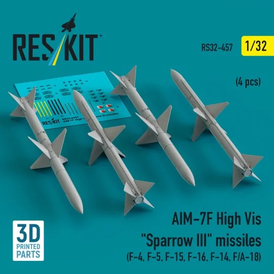 AIM-7F High Vis Sparrow III missiles (4 pcs) (F-4, F-5, F-15, F-16,...