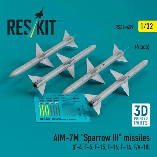 AIM-7M Sparrow III missiles (4 pcs ) (F-4, F-5, F-15, F-16, F-14, F...