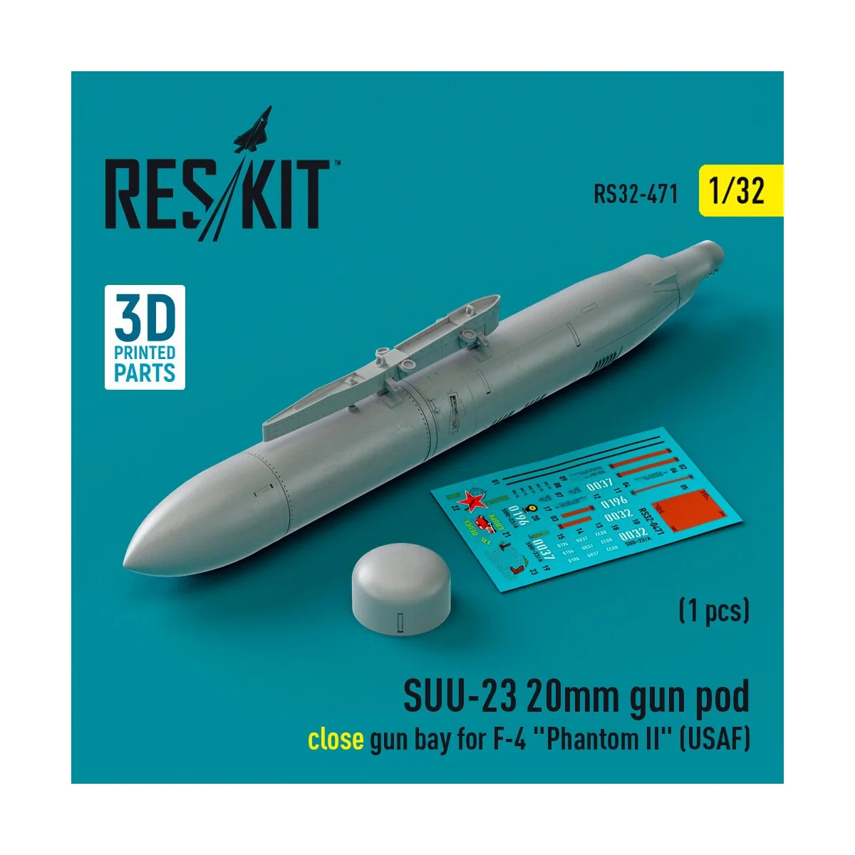 SUU-23 20mm gun pod (close gun bay) for F-4 Phantom II (USAF) (1 pc... SUU-23 20mm gun pod (close gun bay) for F-4 Phantom II (USAF) (1 pc...