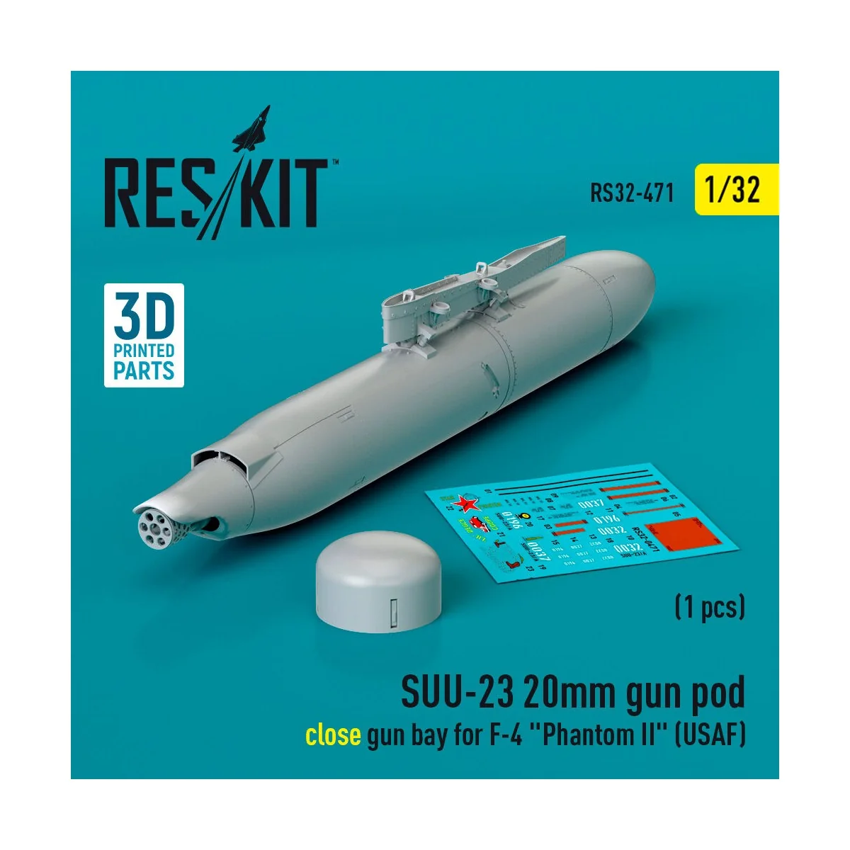 SUU-23 20mm gun pod (close gun bay) for F-4 Phantom II (USAF) (1 pc... SUU-23 20mm gun pod (close gun bay) for F-4 Phantom II (USAF) (1 pc...