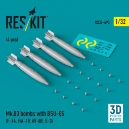Mk.83 bombs with BSU-85 (4 pcs) (F-14, F/A-18, AV-8B, S-3) (3D prin...
