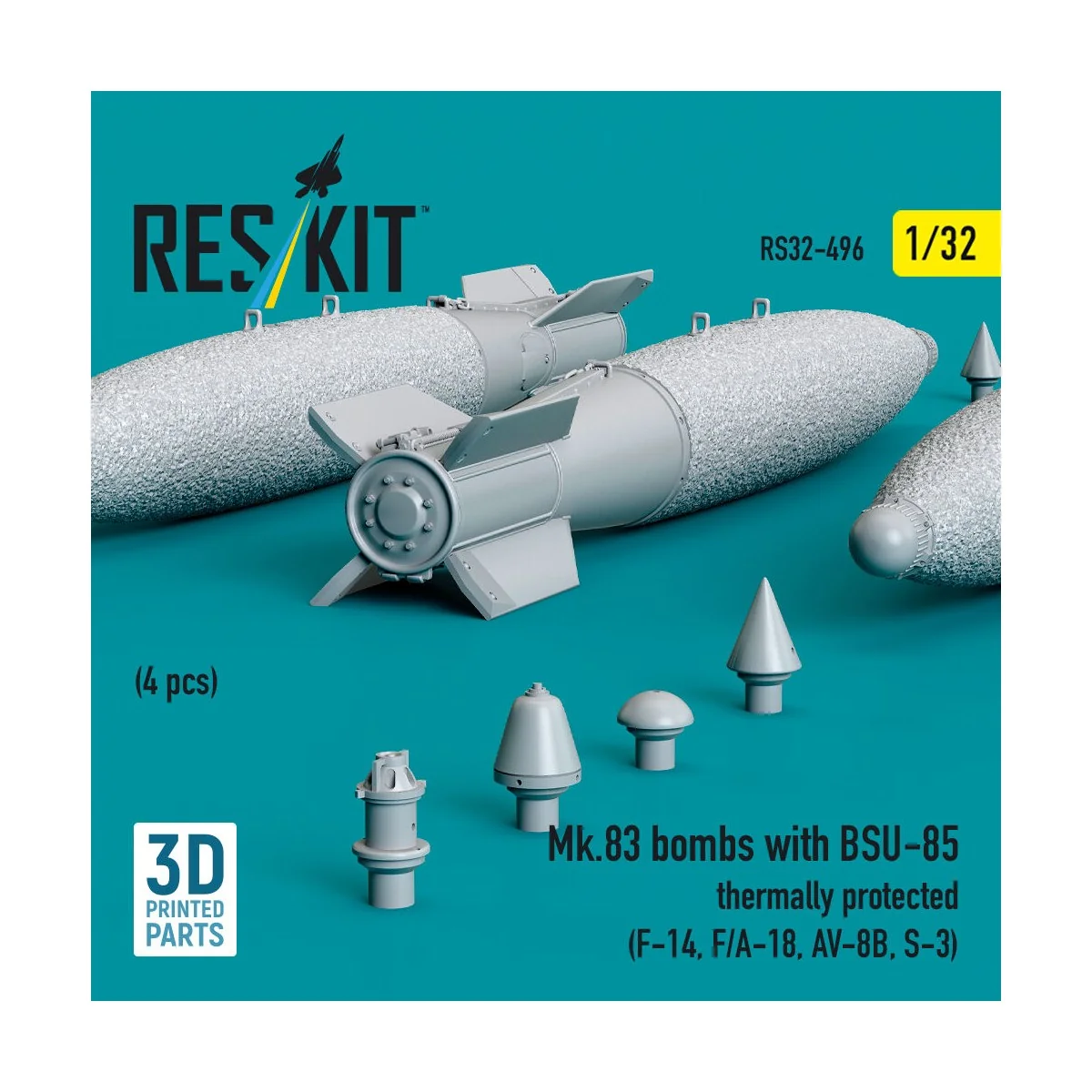 Mk.83 bombs with BSU-85 thermally protected (4 pcs) (F-14, F/A-18, ...
