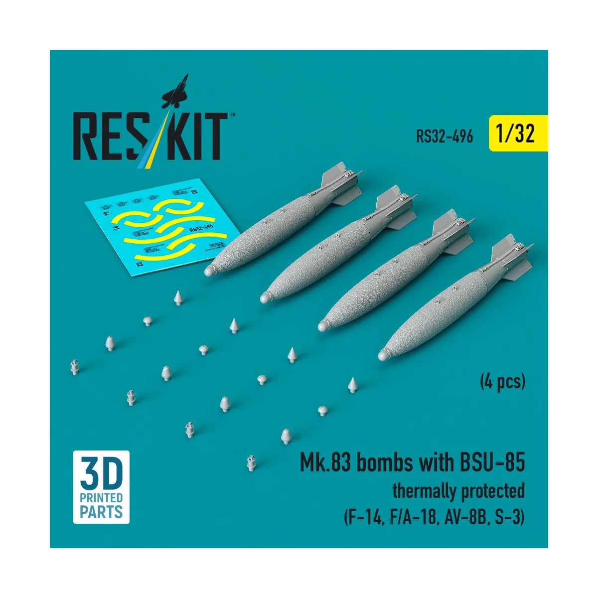 Mk.83 bombs with BSU-85 thermally protected (4 pcs) (F-14, F/A-18, ...