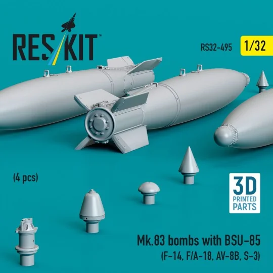Mk.83 bombs with BSU-85 (4 pcs) (F-14, F/A-18, AV-8B, S-3) (3D prin...