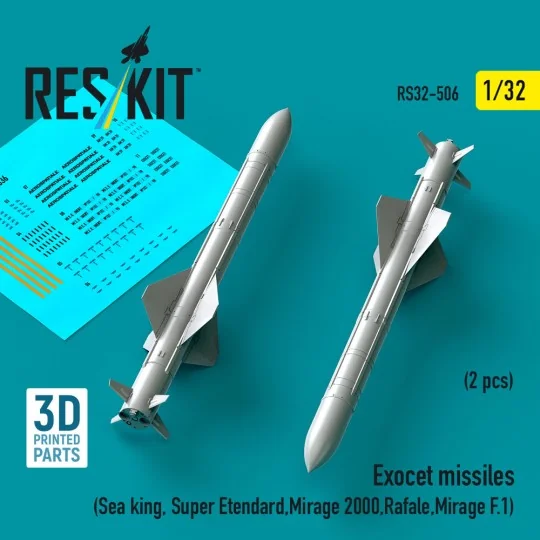 Exocet missiles (2 pcs) (Sea King, Super Etendard, Mirage 2000, Raf...