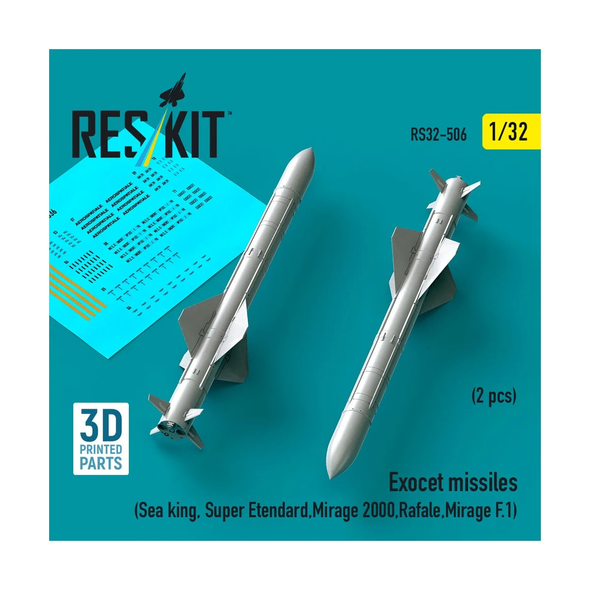 Exocet missiles (2 pcs) (Sea King, Super Etendard, Mirage 2000, Raf...