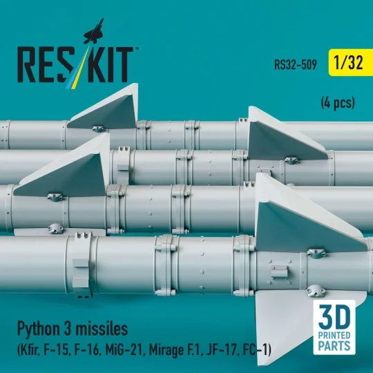 Python 3 missiles (4 pcs) (Kfir, F-15, F-16, MiG-21, Mirage F.1, JF...