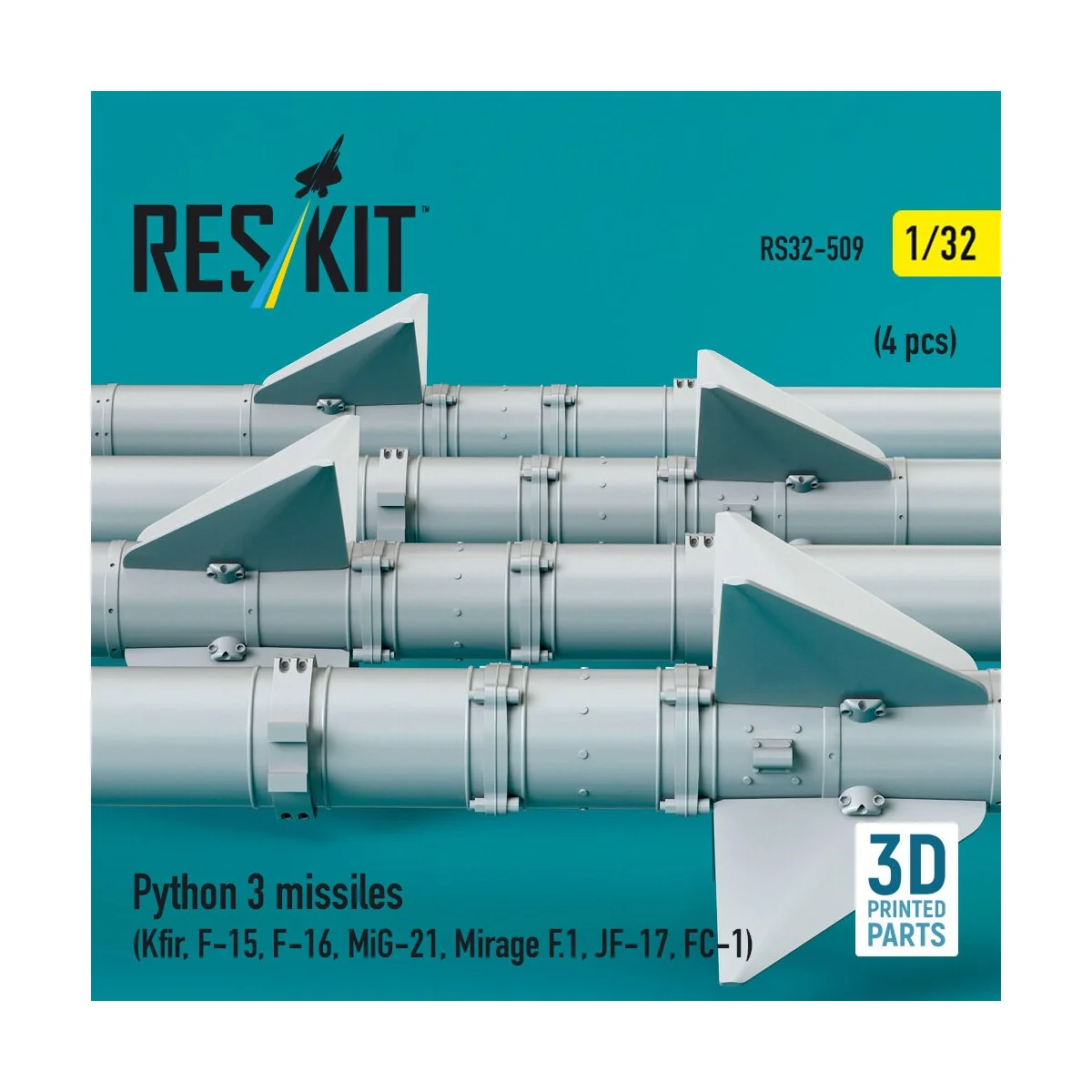 Python 3 missiles (4 pcs) (Kfir, F-15, F-16, MiG-21, Mirage F.1, JF...