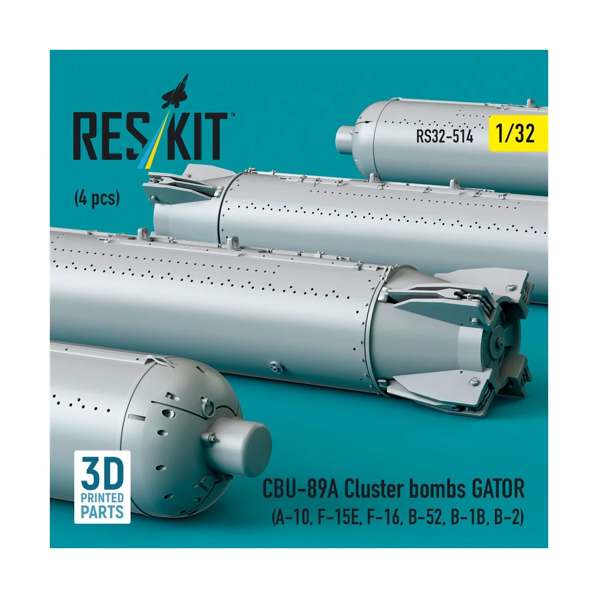 CBU-89A cluster bombs GATOR (4 pcs) (A-10, F-15E, F-16, B-52, B-1B,...