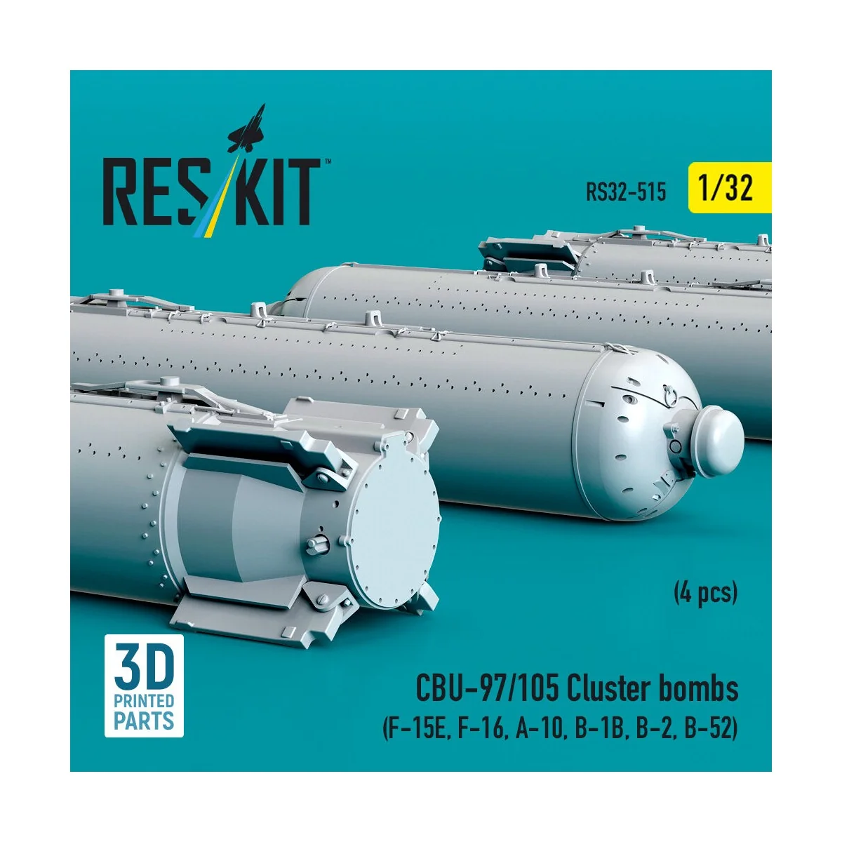 CBU-97/105 cluster bombs (4 pcs) (F-15E, F-16, A-10, B-1B, B-2, B-5... CBU-97/105 cluster bombs (4 pcs) (F-15E, F-16, A-10, B-1B, B-2, B-5...