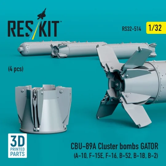 CBU-89A cluster bombs GATOR (4 pcs) (A-10, F-15E, F-16, B-52, B-1B,...