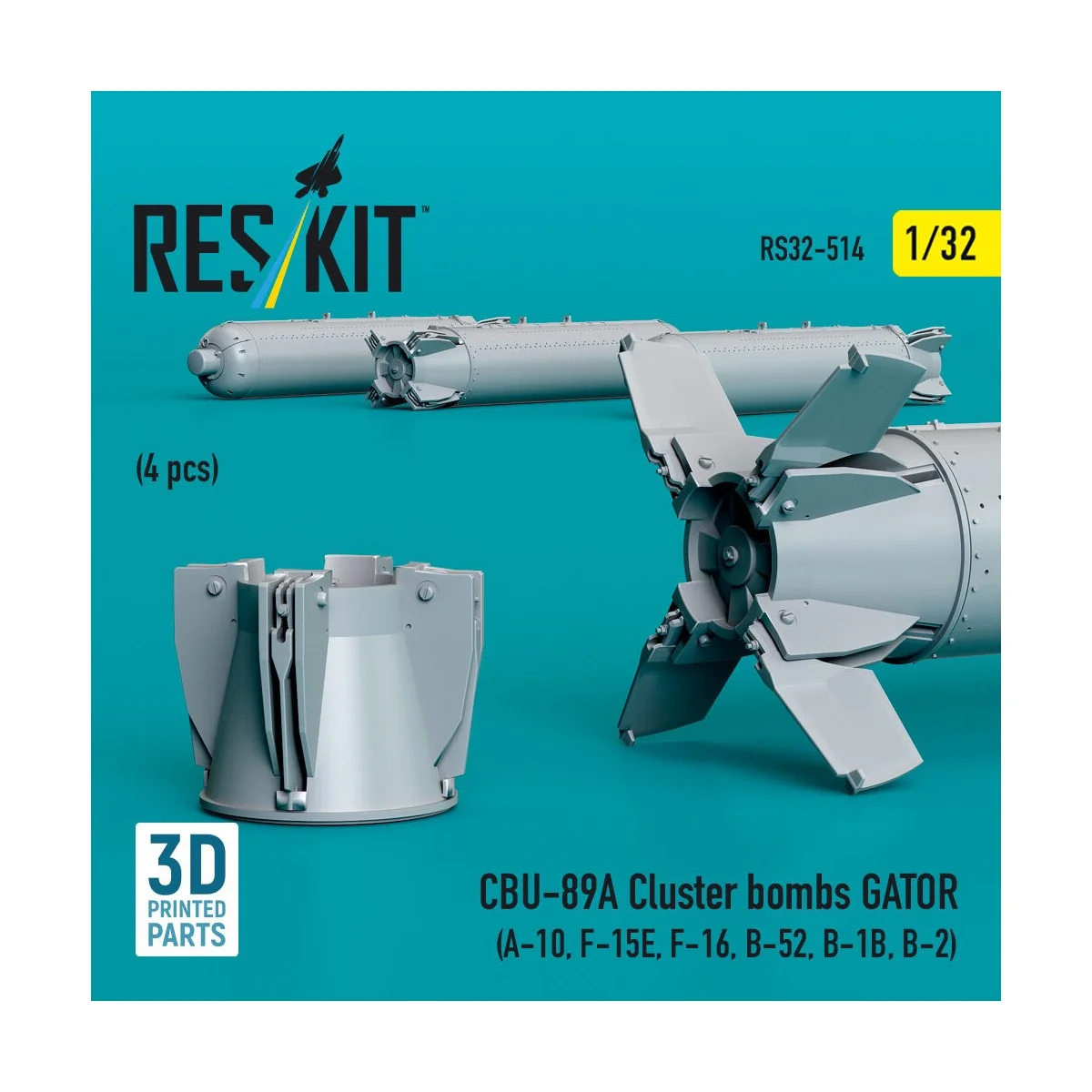 CBU-89A cluster bombs GATOR (4 pcs) (A-10, F-15E, F-16, B-52, B-1B,...