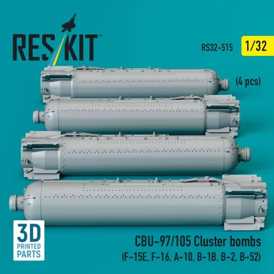 CBU-97/105 cluster bombs (4 pcs) (F-15E, F-16, A-10, B-1B, B-2, B-5... CBU-97/105 cluster bombs (4 pcs) (F-15E, F-16, A-10, B-1B, B-2, B-5...