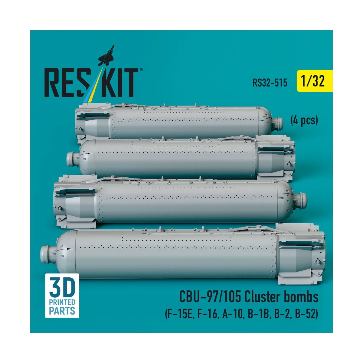 CBU-97/105 cluster bombs (4 pcs) (F-15E, F-16, A-10, B-1B, B-2, B-5... CBU-97/105 cluster bombs (4 pcs) (F-15E, F-16, A-10, B-1B, B-2, B-5...