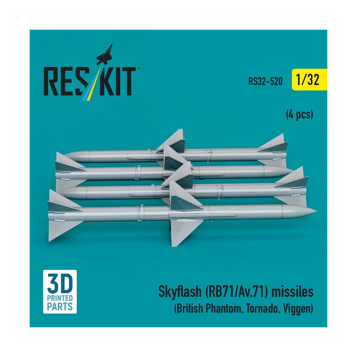 Skyflash (RB71/Av.71) missiles (4 pcs) (British Phantom, Tornado, V... Skyflash (RB71/Av.71) missiles (4 pcs) (British Phantom, Tornado, V...