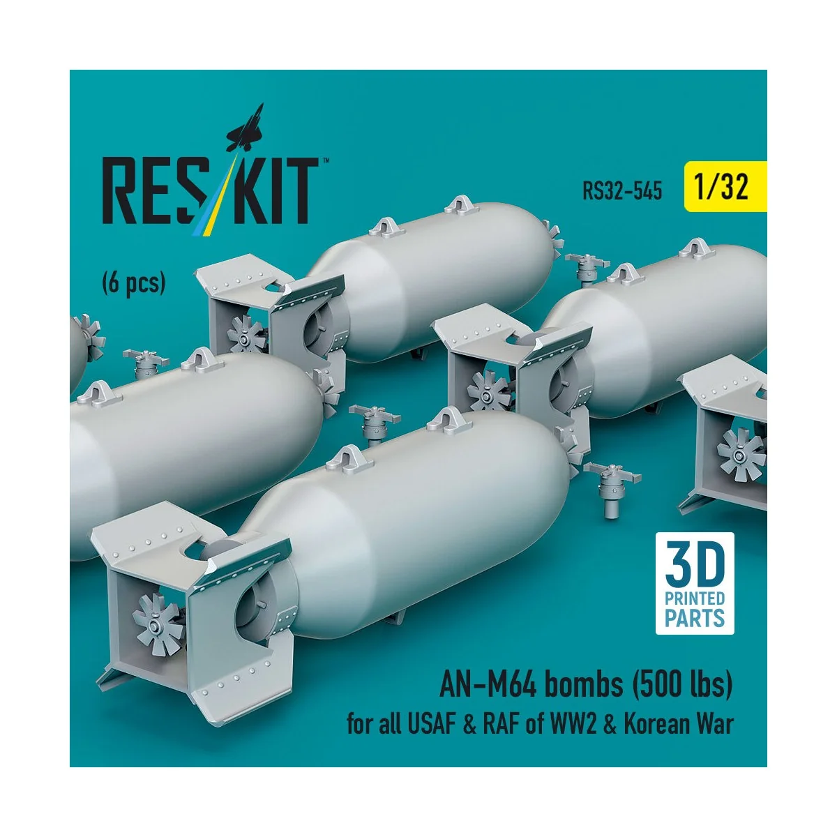 AN-M64 bombs (500 lbs) for all USAF & RAF of WW2 & Korean War (6 pc... AN-M64 bombs (500 lbs) for all USAF & RAF of WW2 & Korean War (6 pc...