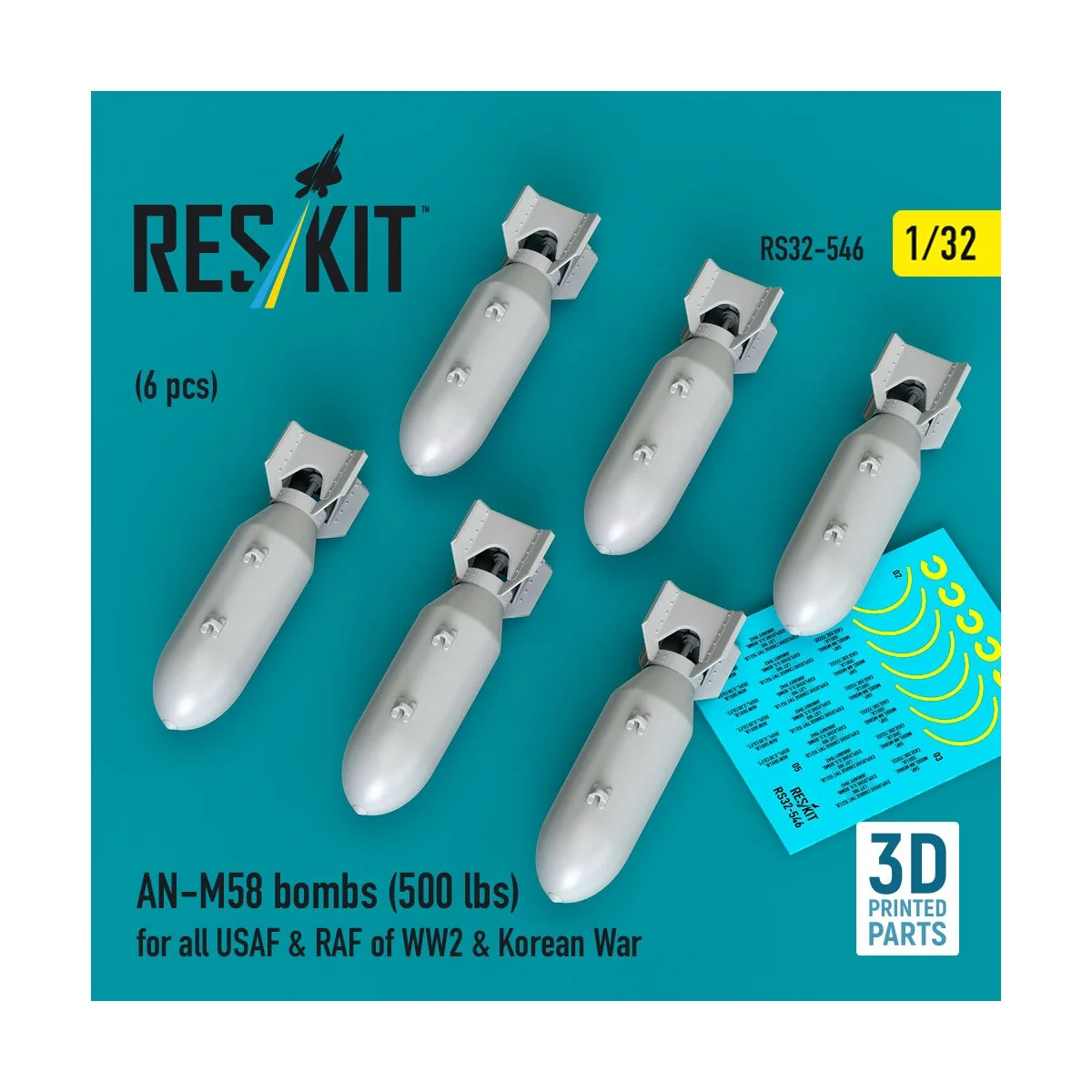 AN-M58 bombs (500 lbs) for all USAF & RAF of WW2 & Korean War (6 pc... AN-M58 bombs (500 lbs) for all USAF & RAF of WW2 & Korean War (6 pc...