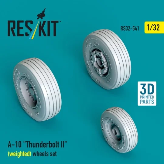 A-10 Thunderbolt II (weighted) wheels set (3D Printed) 1/32 - ResKi...