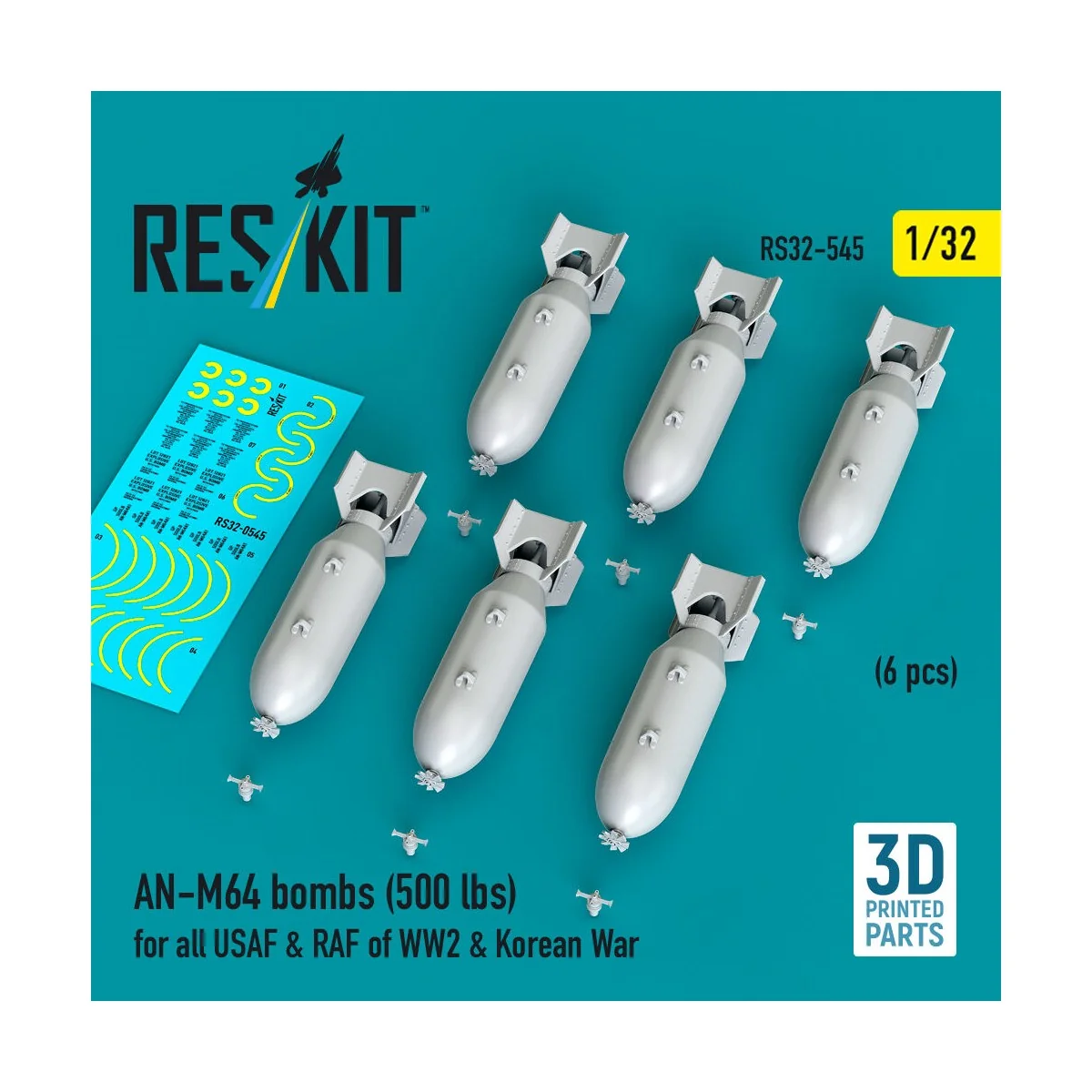 AN-M64 bombs (500 lbs) for all USAF & RAF of WW2 & Korean War (6 pc... AN-M64 bombs (500 lbs) for all USAF & RAF of WW2 & Korean War (6 pc...