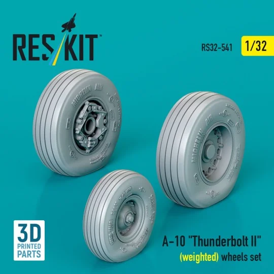A-10 Thunderbolt II (weighted) wheels set (3D Printed), 1/32 - ResK...