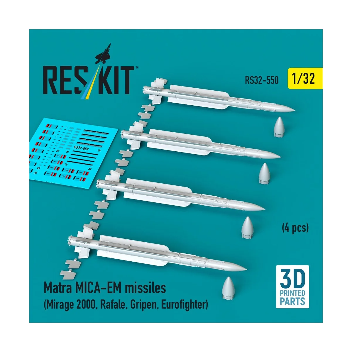Matra MICA-EM missiles (4 pcs) (Mirage 2000, Rafale, Gripen, Eurofi...