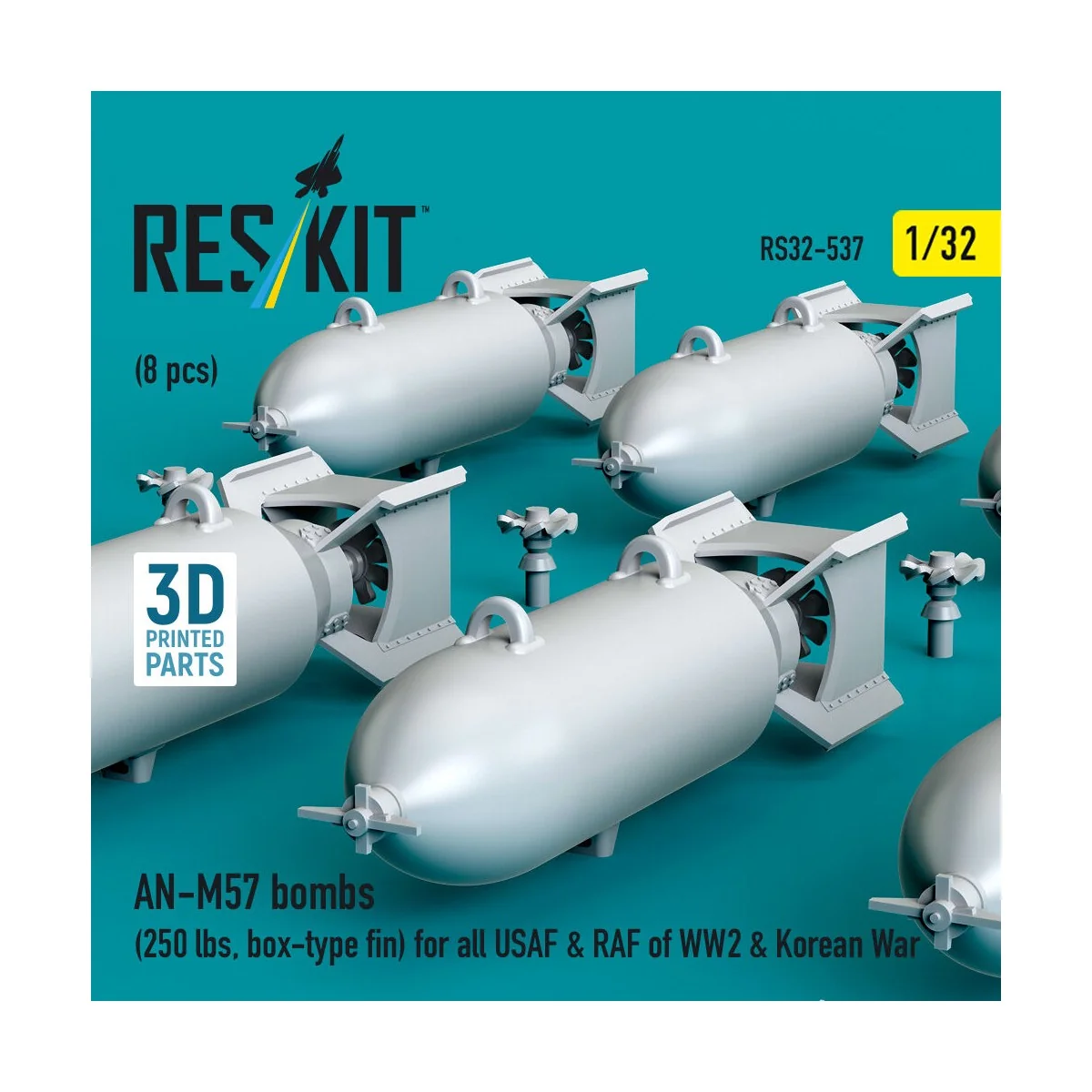 AN-M57 bombs (250 lbs, box-type fin) for all USAF & RAF of WW2 & Ko... AN-M57 bombs (250 lbs, box-type fin) for all USAF & RAF of WW2 & Ko...