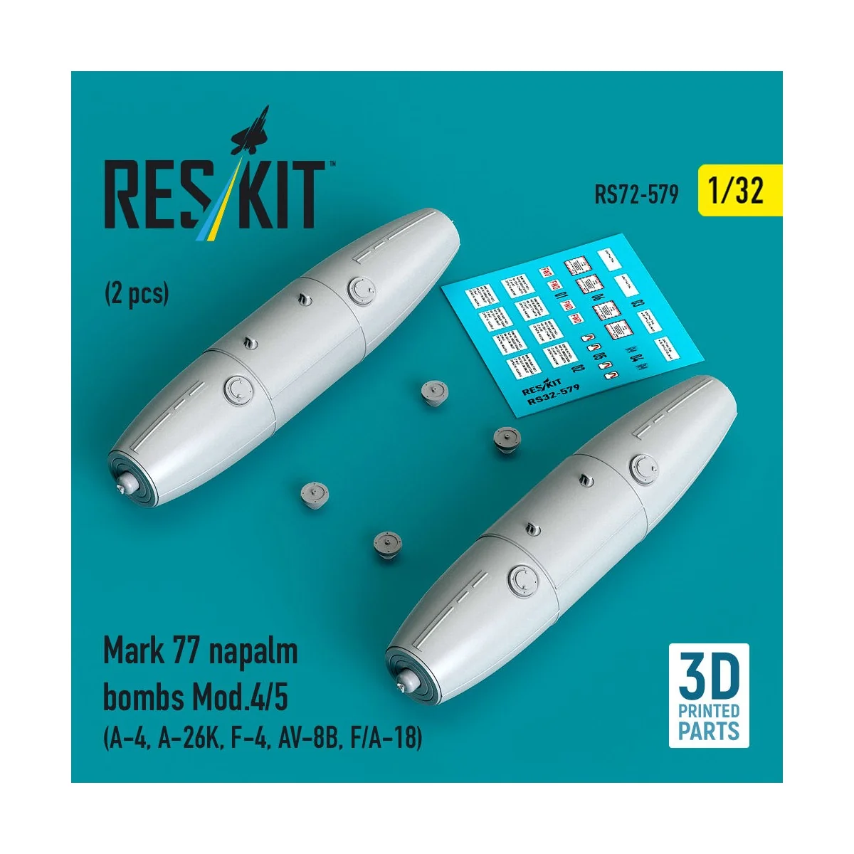 Mark 77 napalm bombs Mod.4/5 (2 pcs) (A-4, A-26K, F-4, AV-8B, F/A-1...