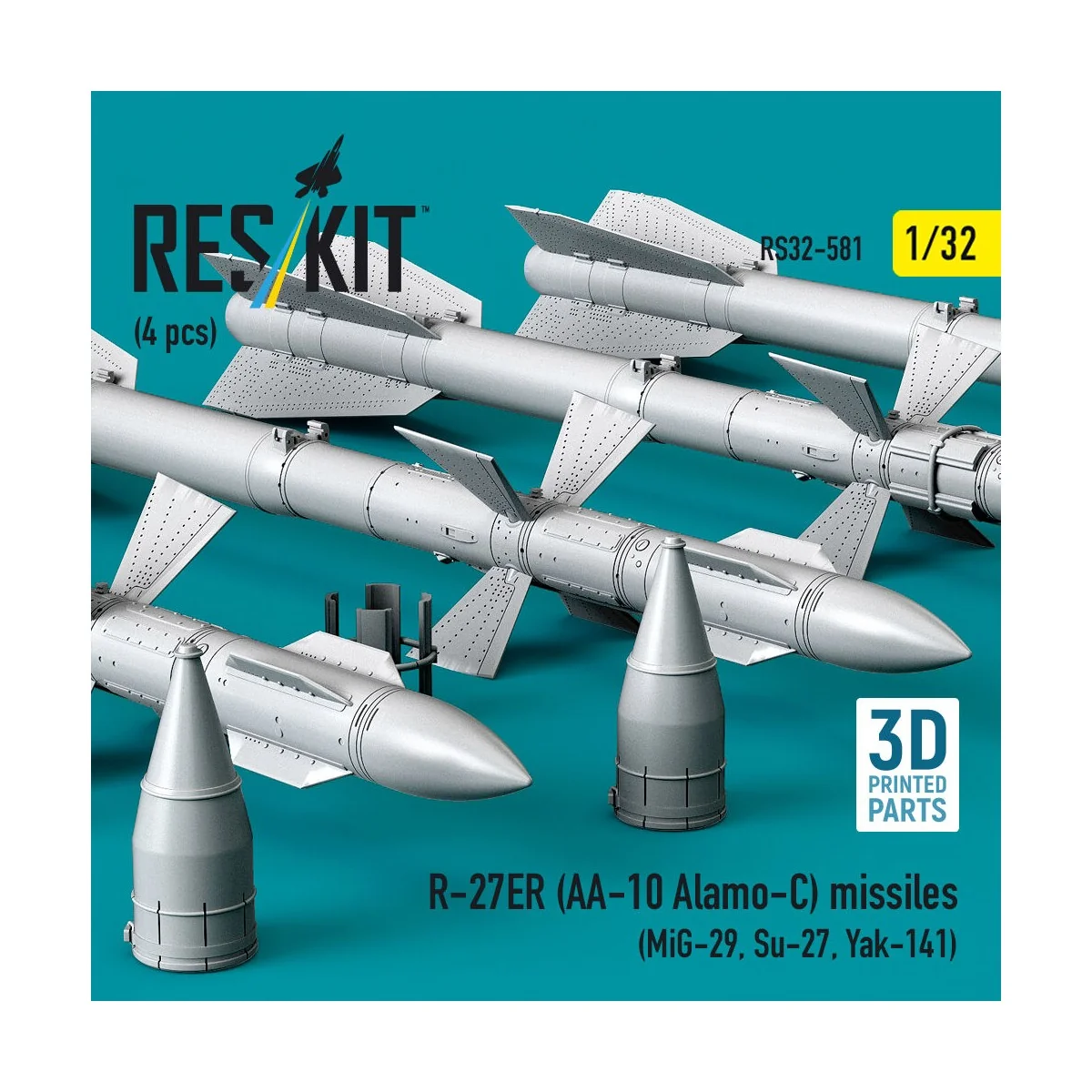 R-27ER (AA-10 Alamo-C) missiles (4 pcs) (MiG-29, Su-27, Yak-141) (3...