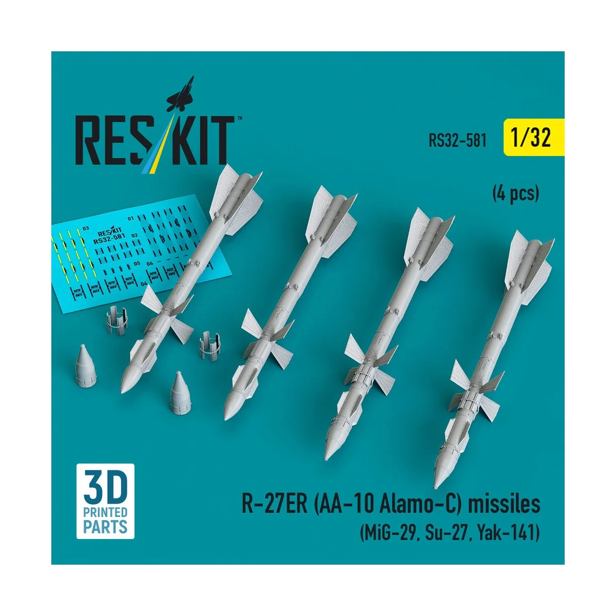 R-27ER (AA-10 Alamo-C) missiles (4 pcs) (MiG-29, Su-27, Yak-141) (3...