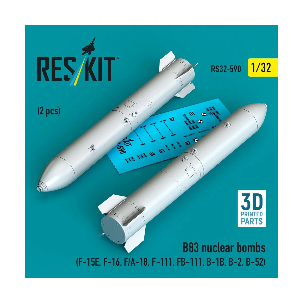 B83 nuclear bombs (2 pcs) (F-15E, F-16, F/A-18, F-111, FB-111, B-1B...