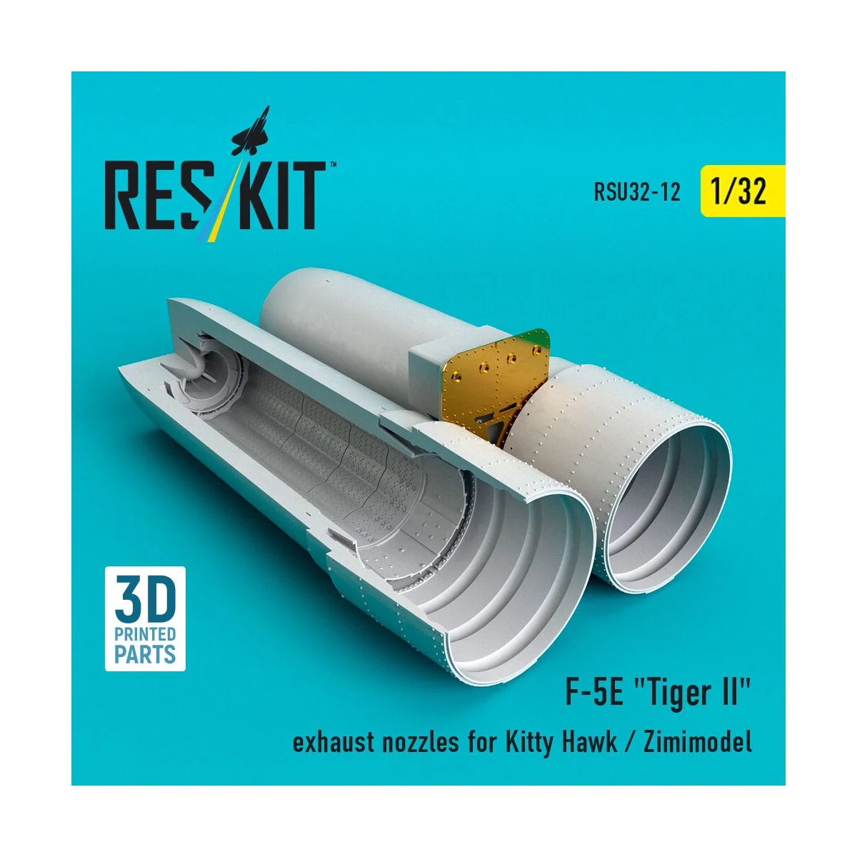 F-5E Tiger II exhaust nozzles for Kitty Hawk / Zimimodel (3D Printe...