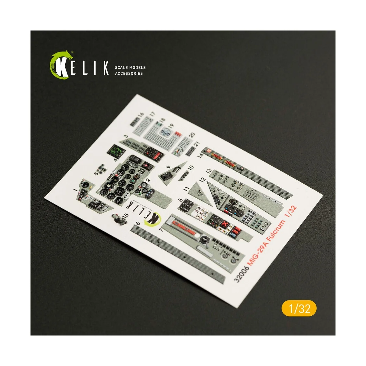 MiG-29A (9-12) Fulcrum interior 3D decals for Trumpeter kit, 1/32 -...